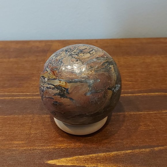 🔥 Sale 🔥 Opalized Petrified Wood Sphere w/ Stand - Final Price - Picture 1 of 7